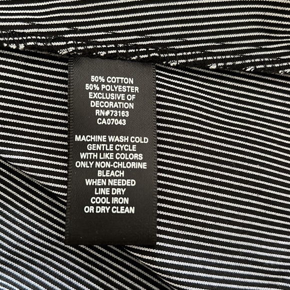 Striped Blouse with Ruffle Trim - Black/White - Picture 7 of 8